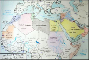 carte du monde arabe