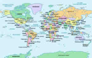 carte états du monde
