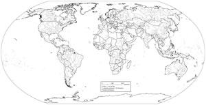 carte physique du monde