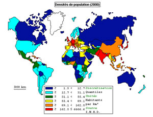 carte des populations du monde