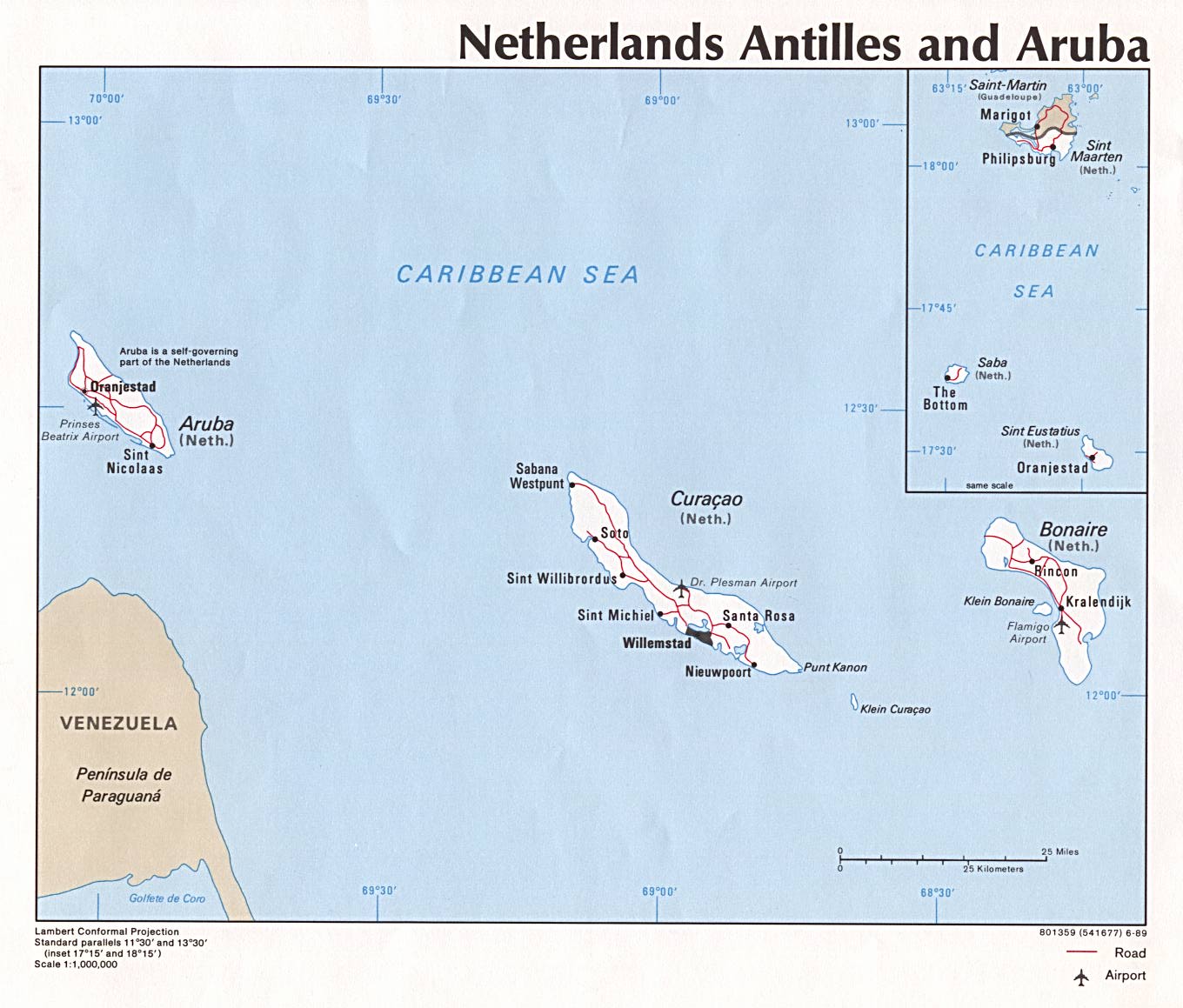 Carte Antilles Néerlandaises (PB)