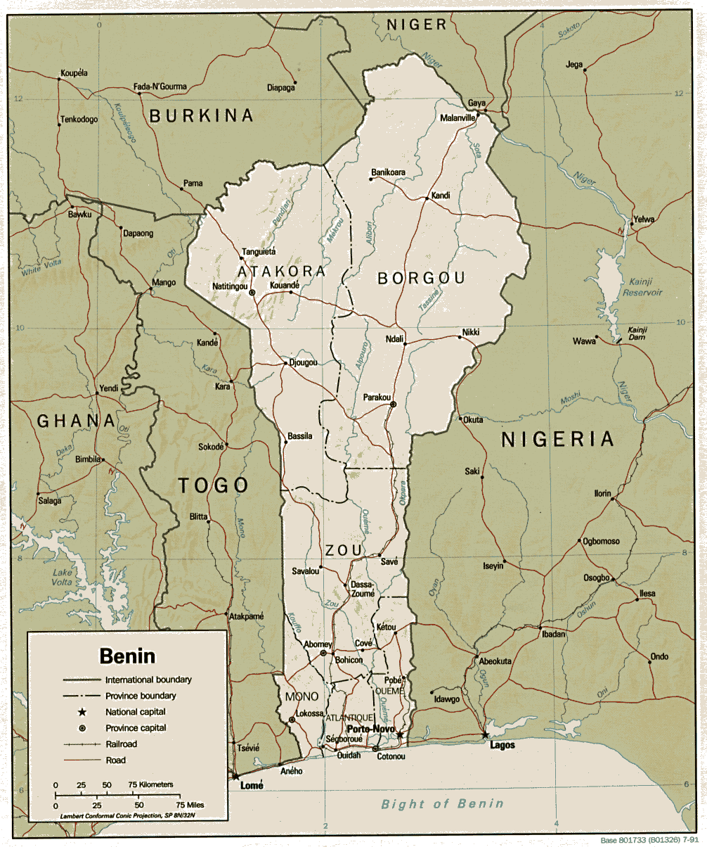 Carte Bénin