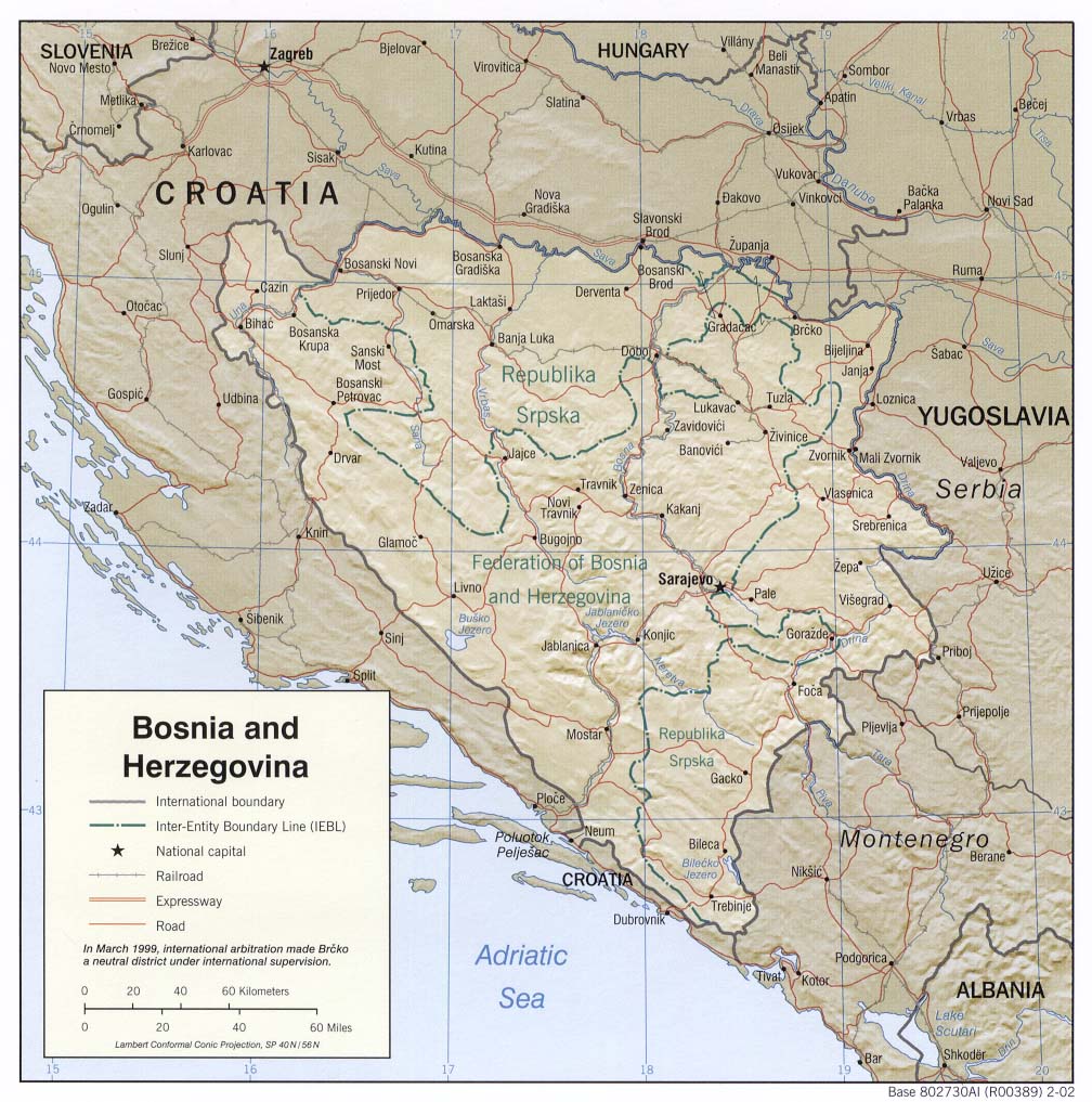 Carte Bosnie Herzégovine