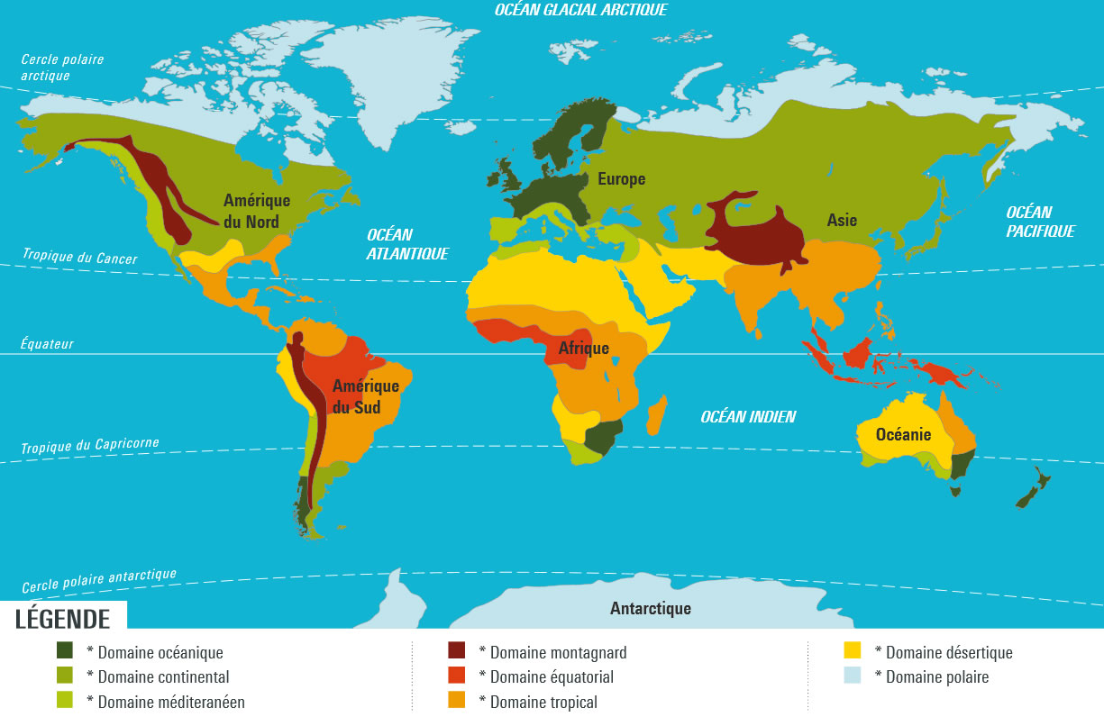 carte du monde des climats