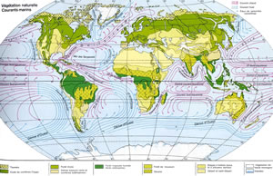 Carte des courants du monde