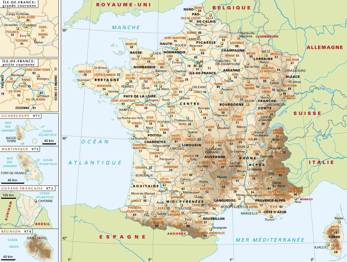 Carte France Et Map G ographie De France