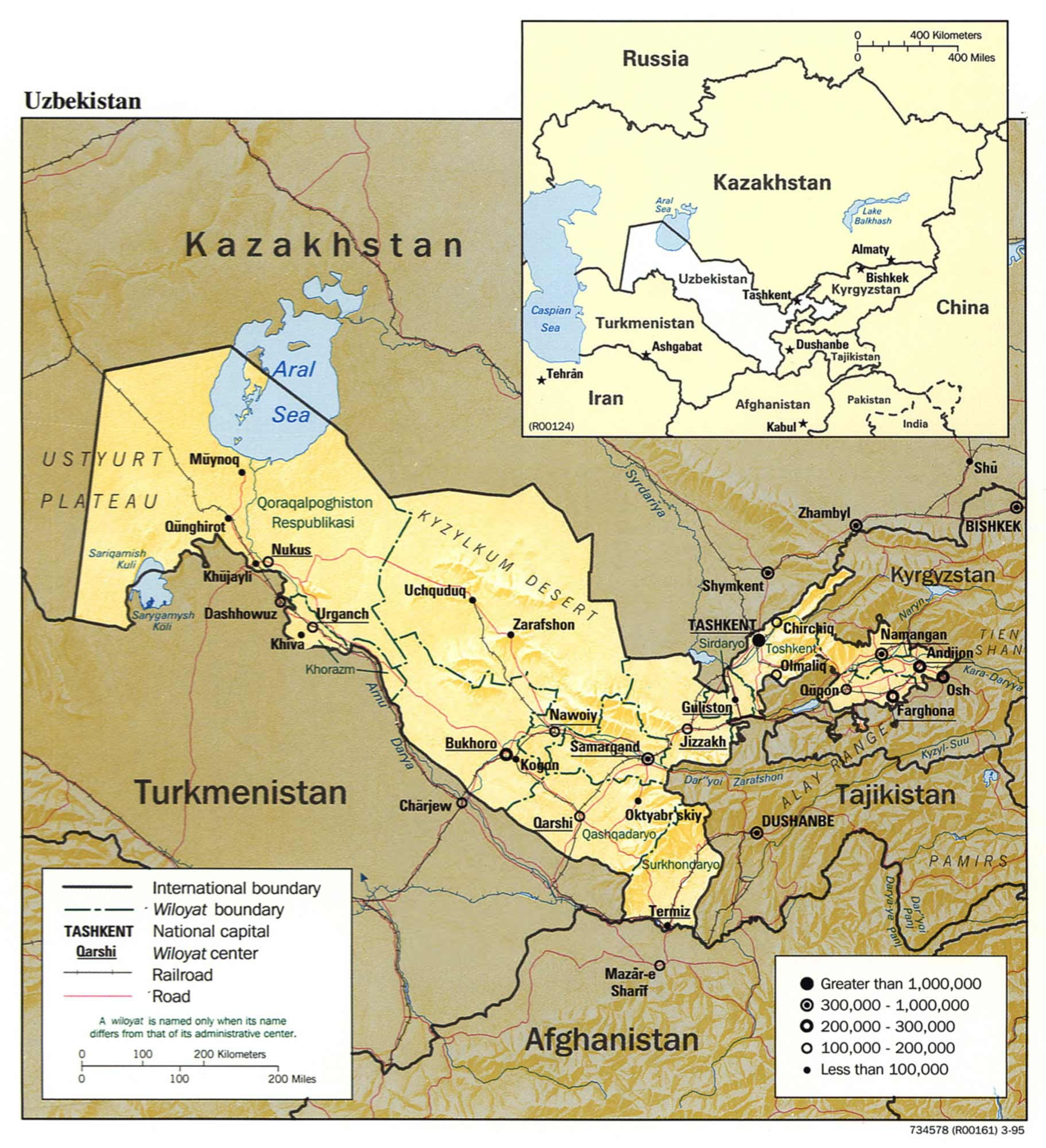 Carte Ouzbékistan