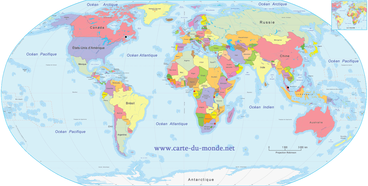 carte mondiale avec pays du monde image