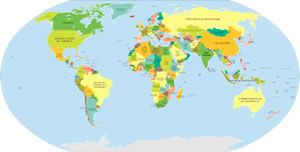 Carte du monde pays noms originaux