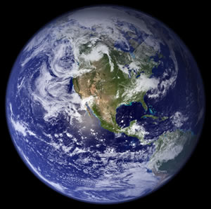 Photo satellite hémisphère ouest