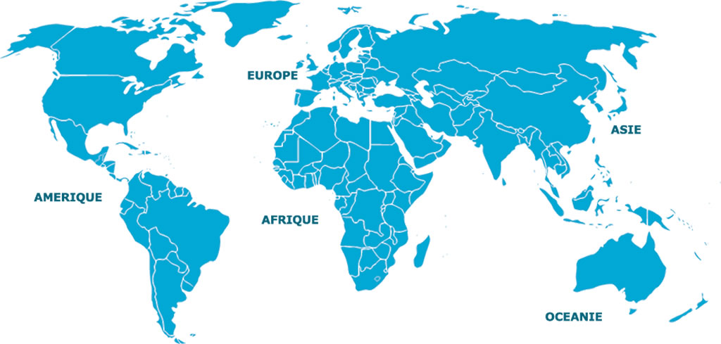 Carte du monde vierge couleur bleu