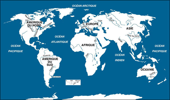 carte des fleuves du monde