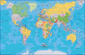 Carte atlas du monde anglais