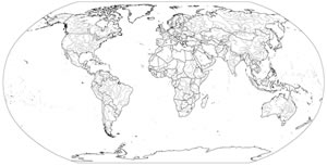 Grande carte physique du monde