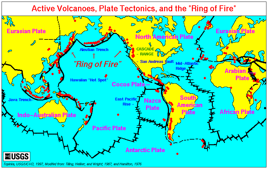 carte volcan monde