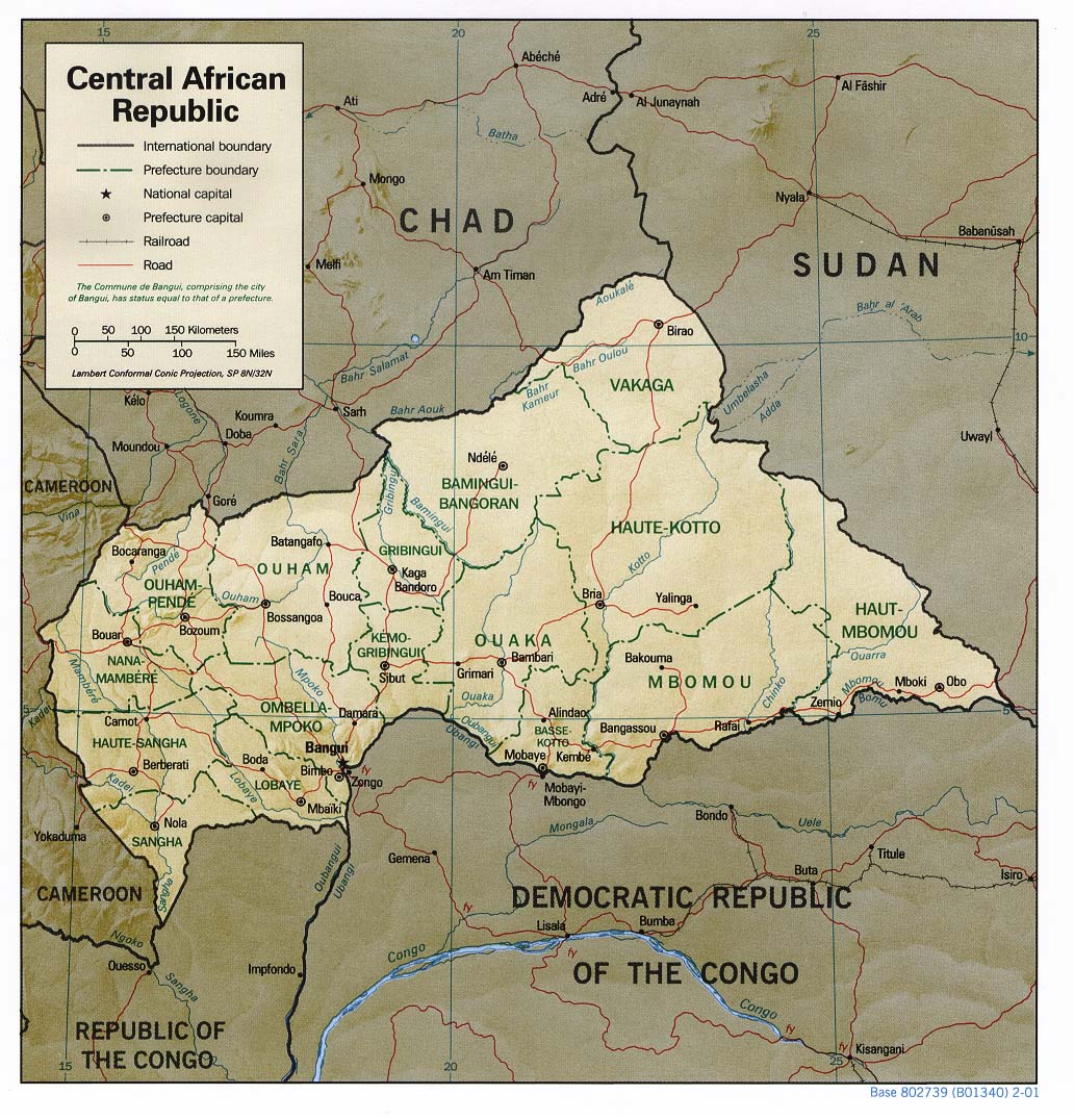 Carte Centrafrique