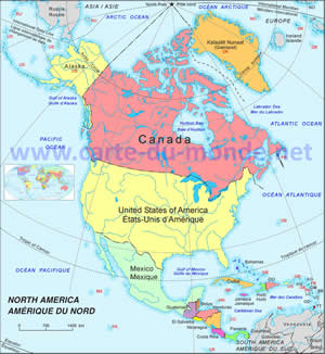 Grande carte Amérique du nord