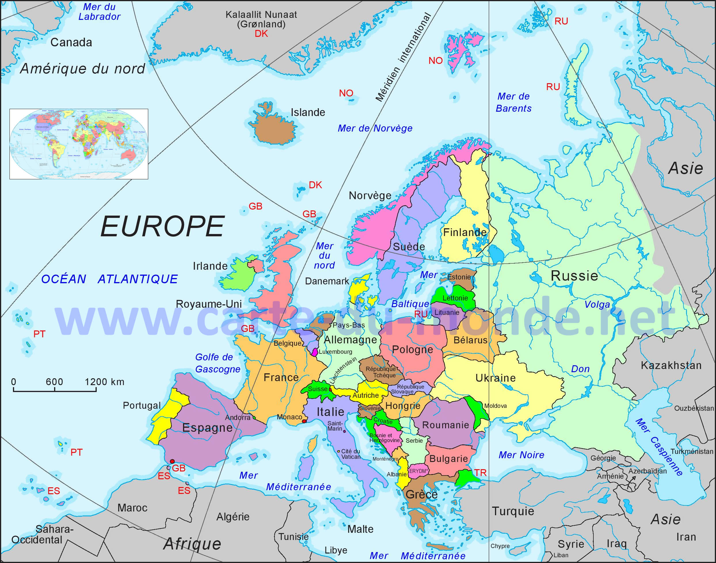 europe carte du monde