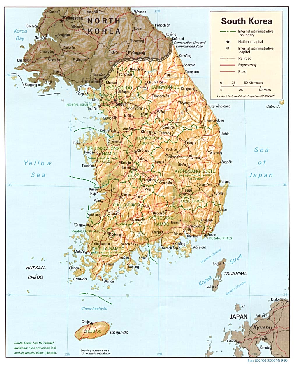 Carte Corée du Sud