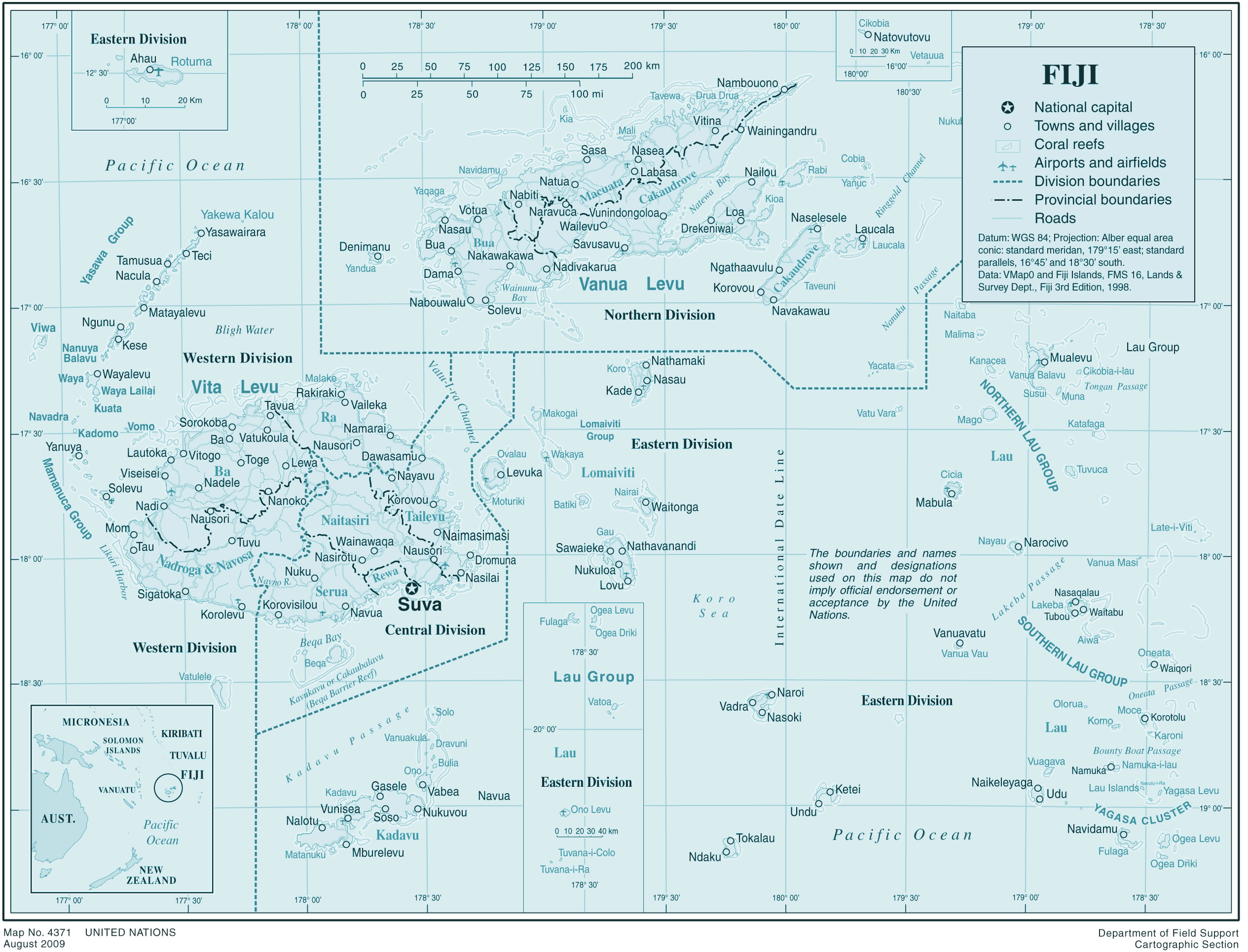 Carte Fidji