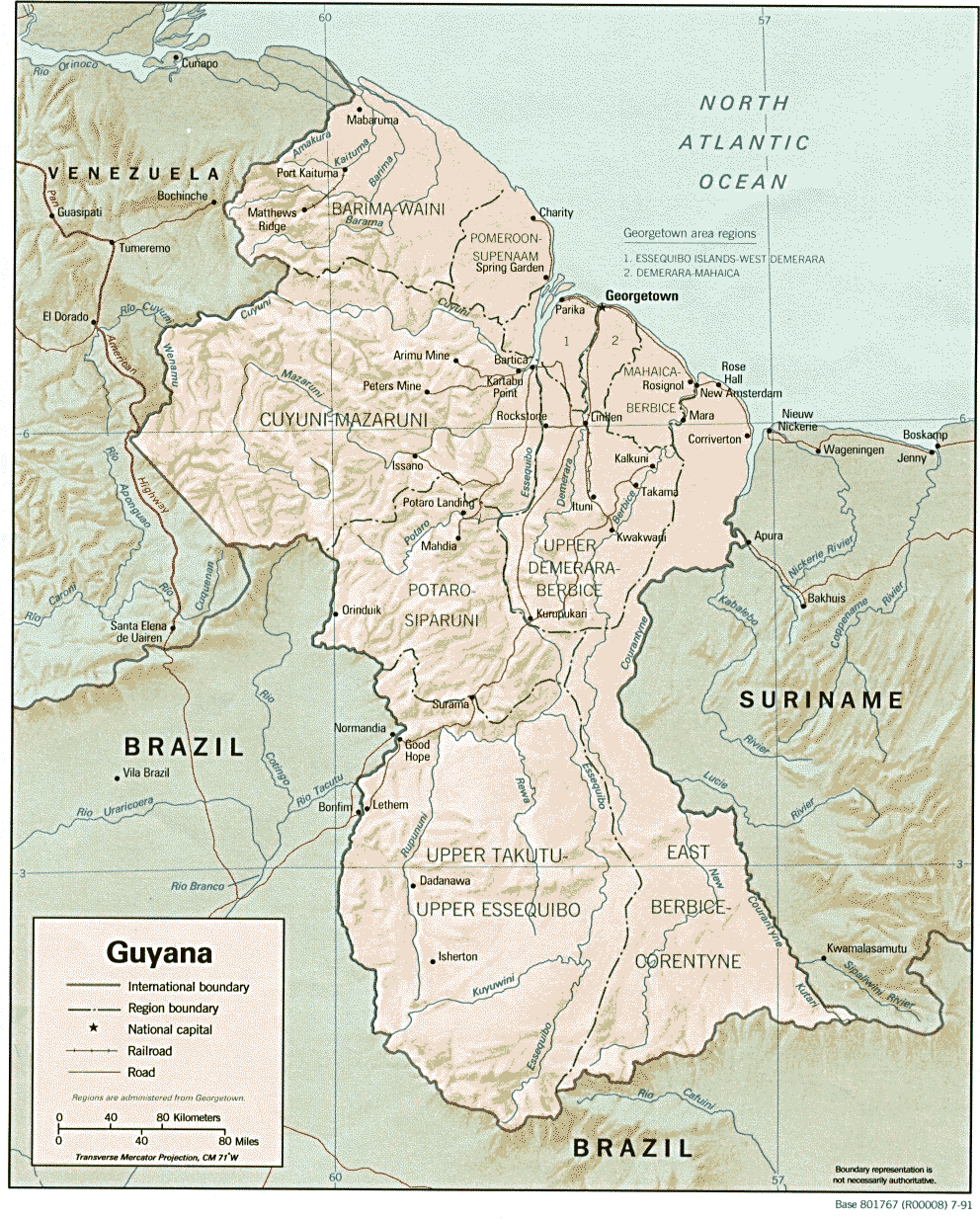 Carte Guyana