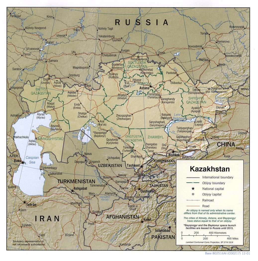 Carte Kazakhstan