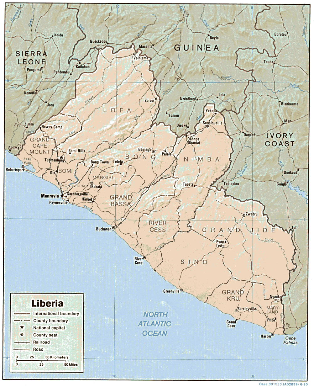 Carte Libéria