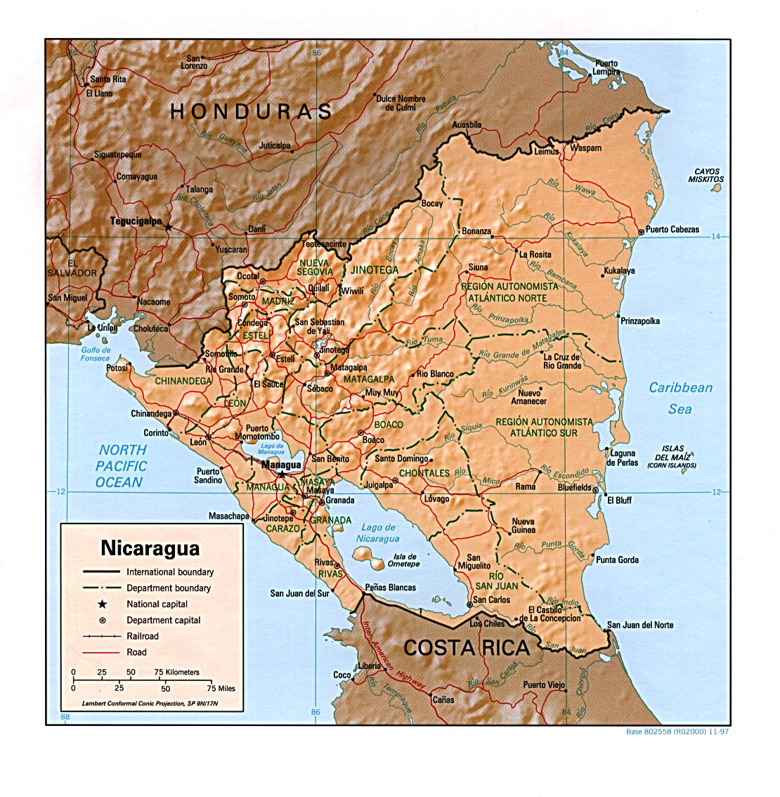 Carte Nicaragua