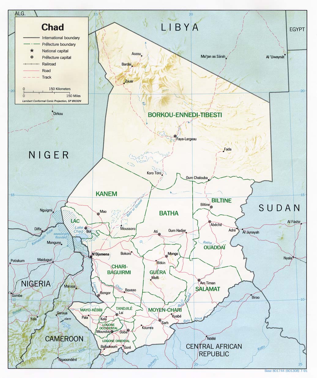 Carte Tchad