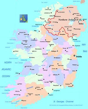 Carte des villes Irlande