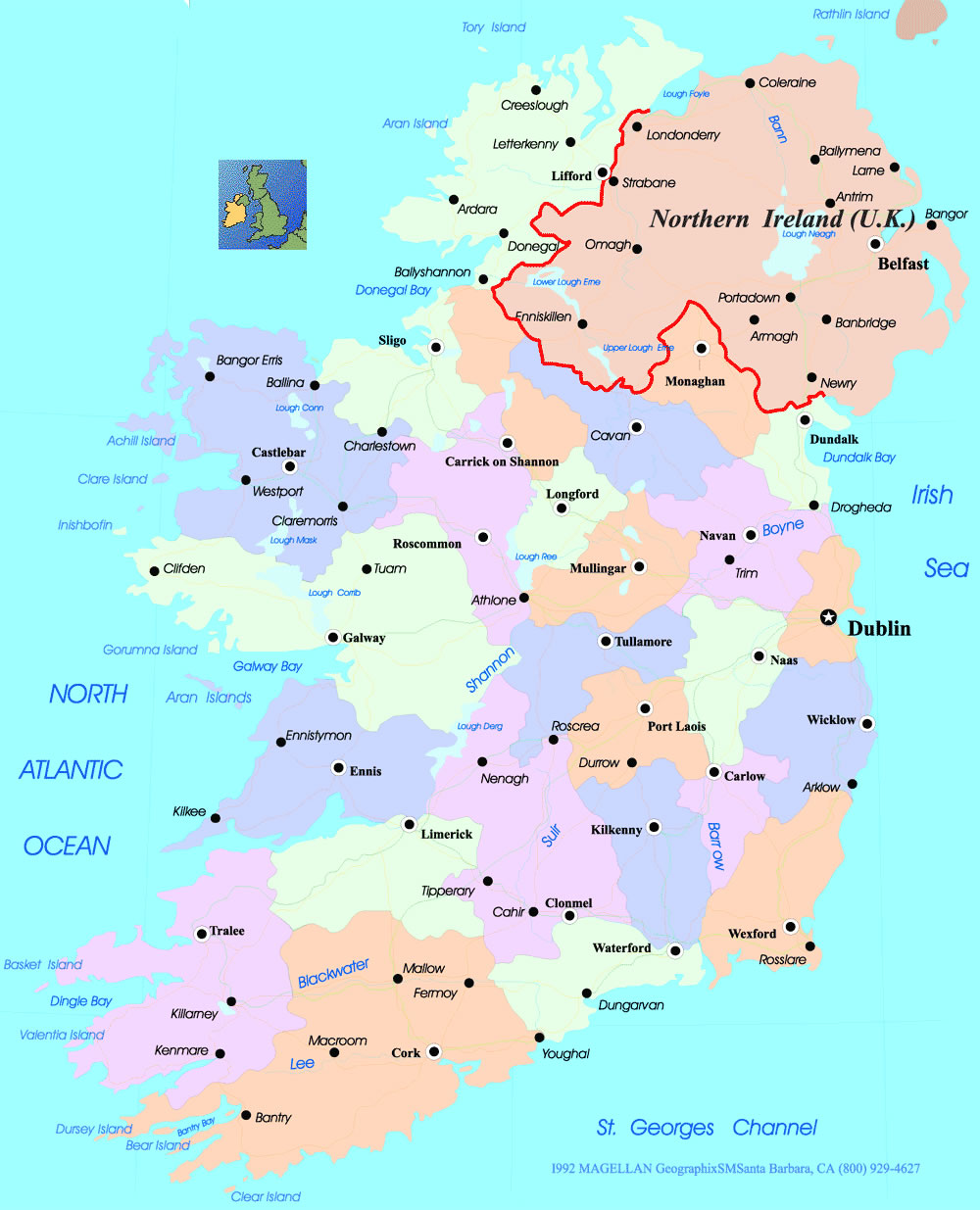 Carte Des Villes Irlande Carte Des Villes De Irlande