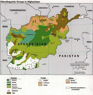 Carte des langues Afghanistan