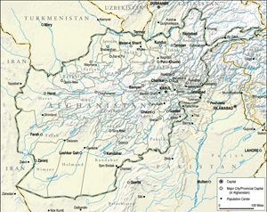 Carte des villes Afghanistan