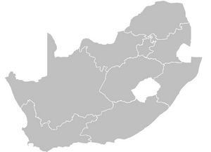 Carte noir et blanc Afrique du Sud