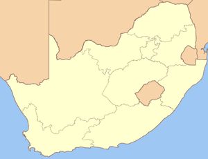 Carte Afrique du Sud vierge couleur