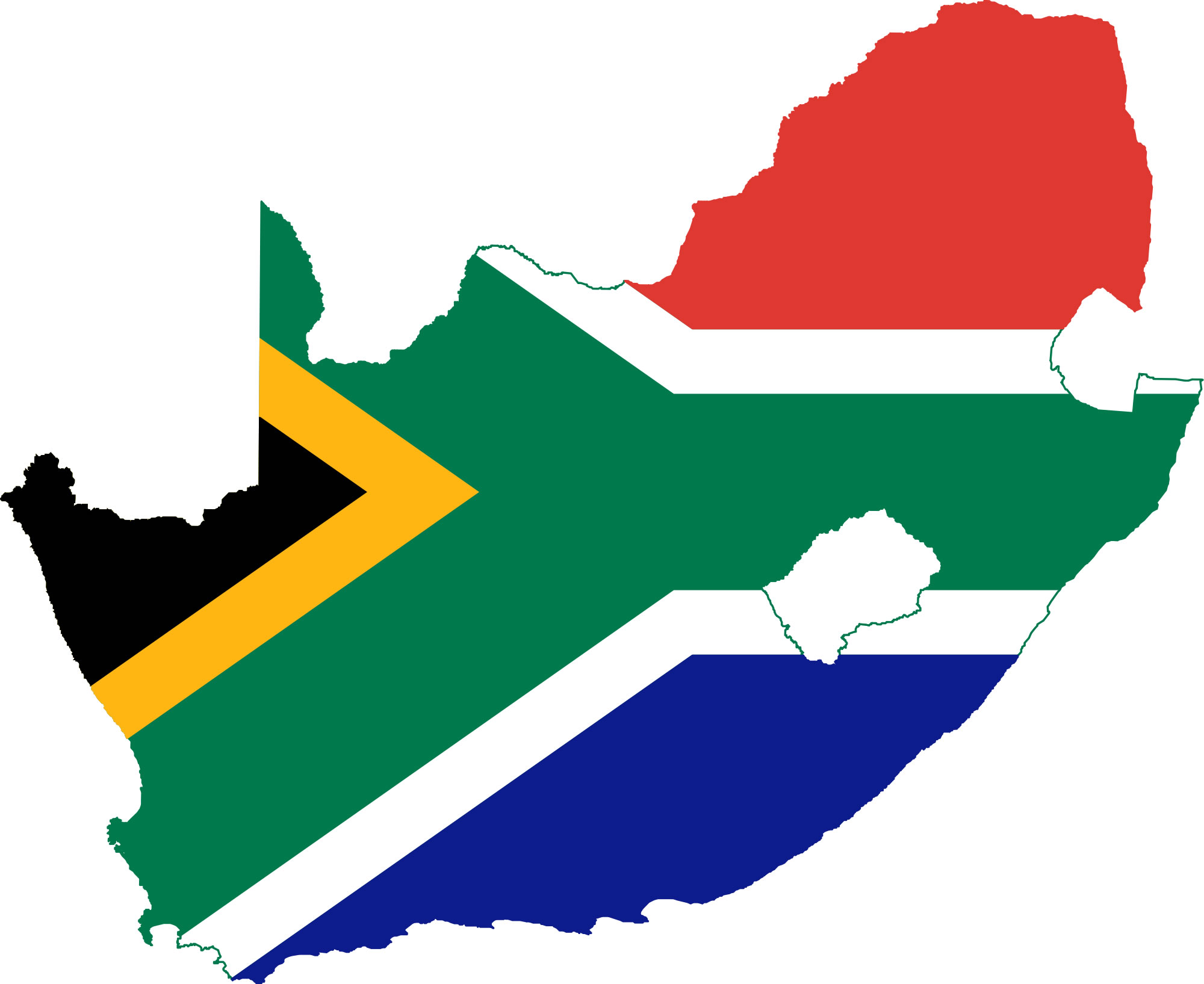 Carte drapeaux de Afrique du Sud