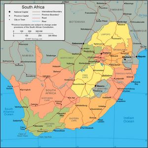 Carte régions Afrique du Sud