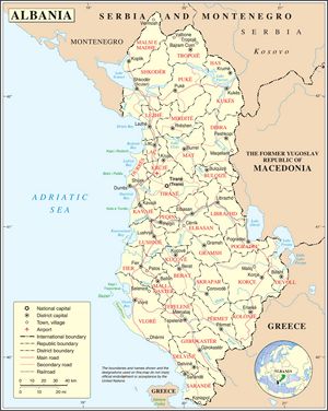 Grande carte Albanie