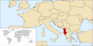 Situer Albanie sur carte du monde