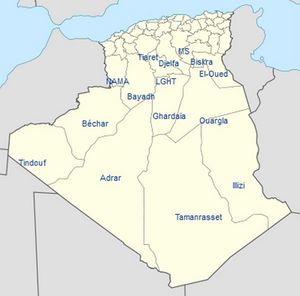 Carte noms régions Algérie