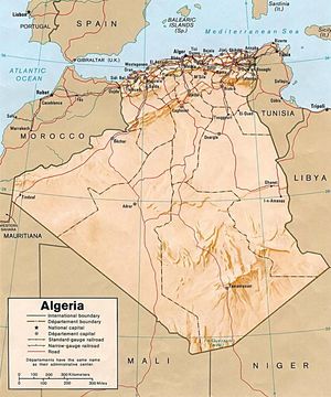 Carte Algérie relief