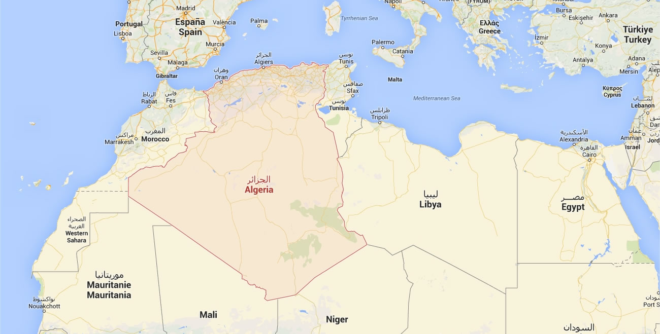 carte du monde algerie