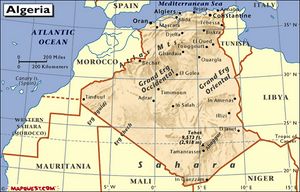 Carte relief de l'Algérie