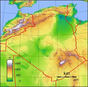 Carte topographie Algérie