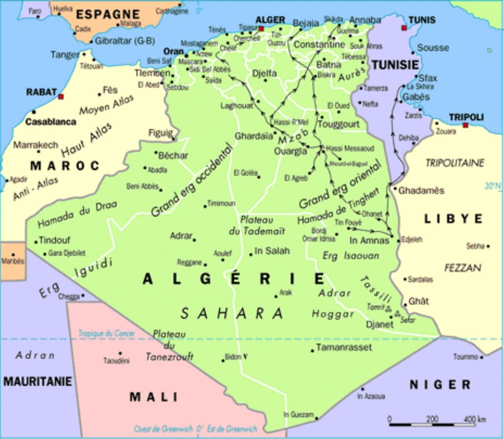 algerie carte des pays