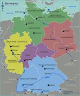 Carte régions Allemagne couleur