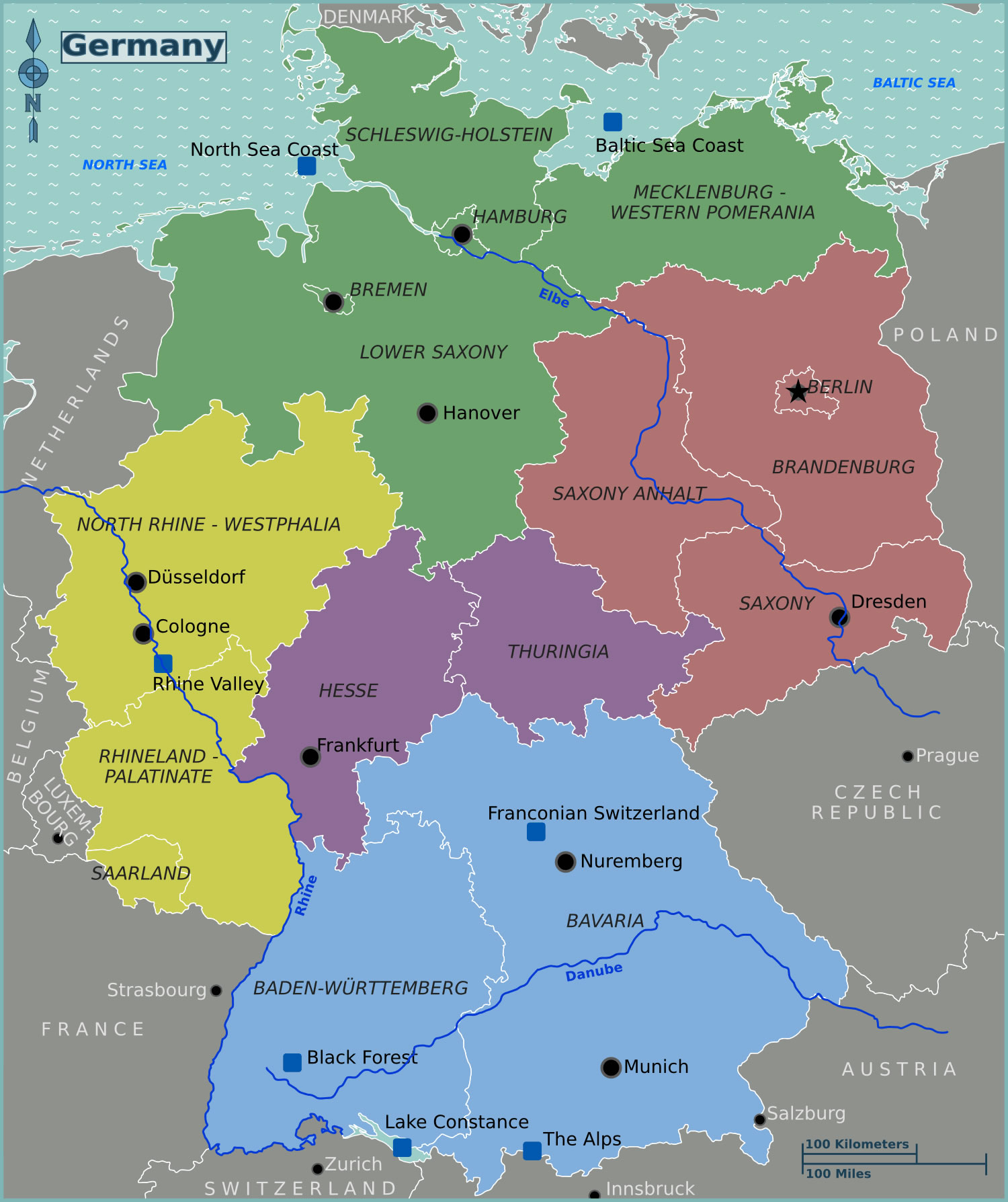 allemagne carte regions