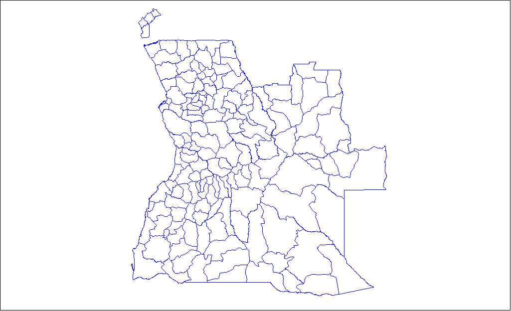 Carte vierge des départements de Angola