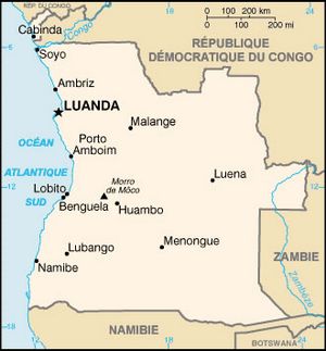 Carte des villes Angola