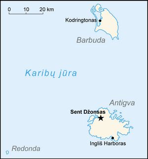 Carte des villes Antigua-et-Barbuda